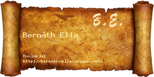 Bernáth Ella névjegykártya